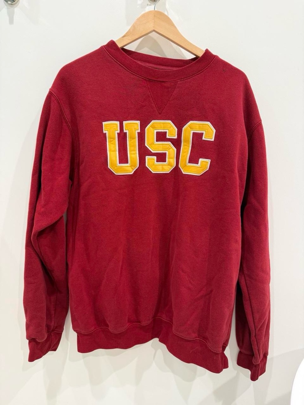 USC Maroon Crewneck Sweatshirt with Gold Lettering